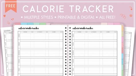 Simple Printable Calorie Tracker