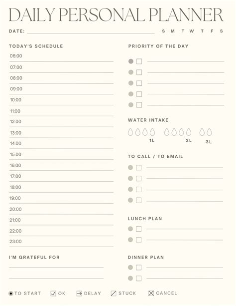 Simple Printable Daily Planner