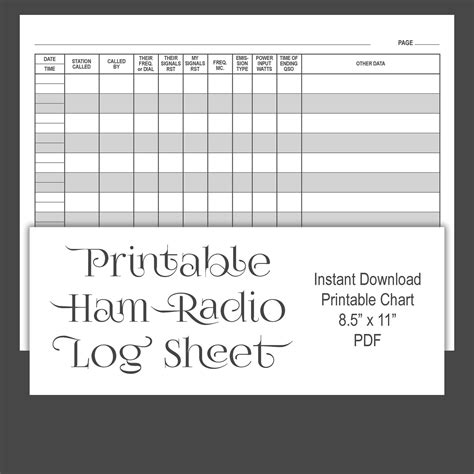 Simple Printable Ham Contact Logs
