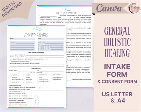 Simple Printable Holistic Intake Form