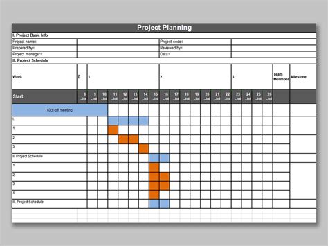 simple project planning template excel