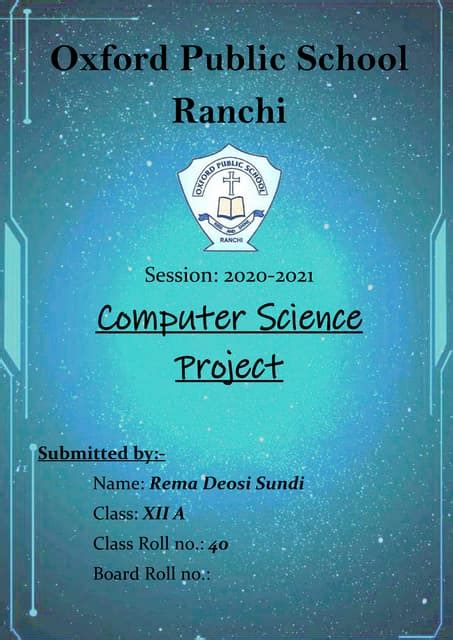 simple project topics for computer science pdf class 12
