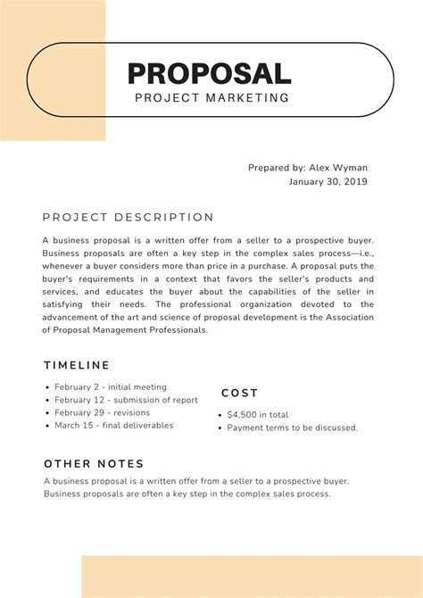 Simple Proposal Template Free Printable