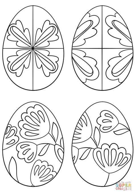 Simple Pysanky Easter Egg Designs Printable