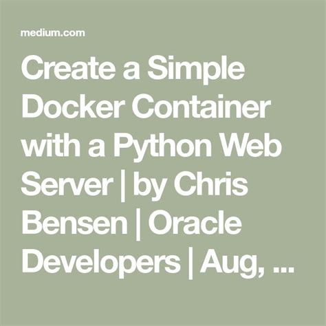 simple python web server docker