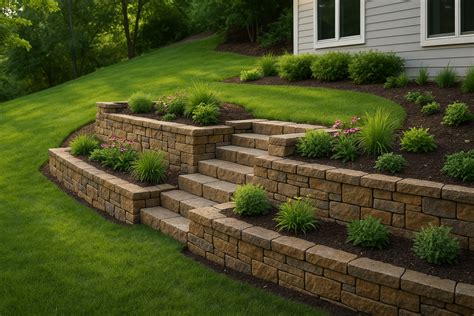 retaining wall for sloped yard Google Search Lawn and landscape