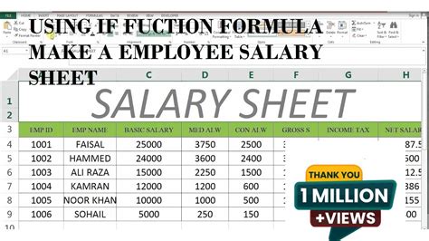 simple salary sheet in excel with formula xls