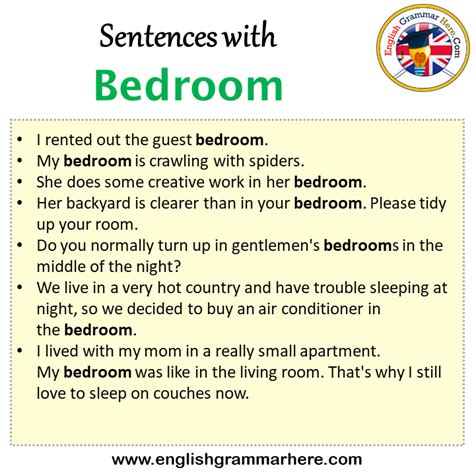 Simple Sentence With Bedroom