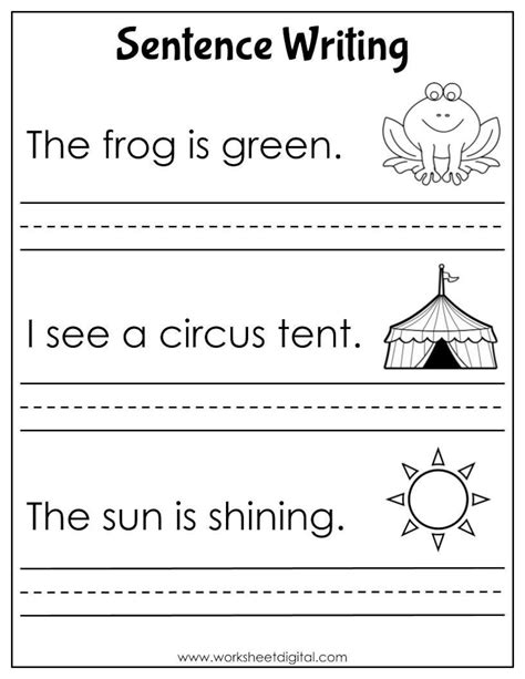 Simple Sentences For Nursery 3