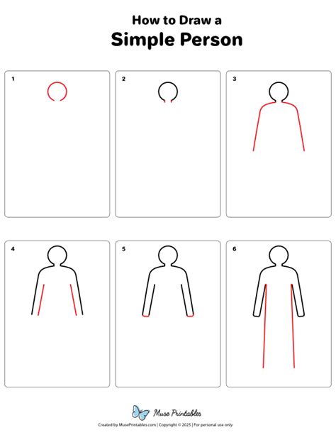 Simple Sequence For Drawing A Person Printable