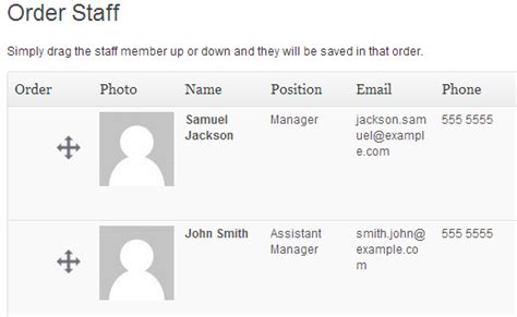 Simple Staff List Wordpress