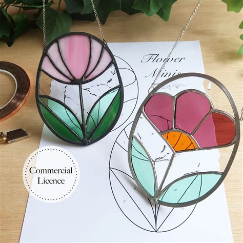Simple Stained Glass Flower Patterns
