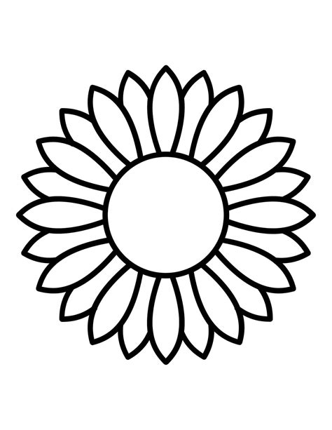 simple sunflower clipart outline