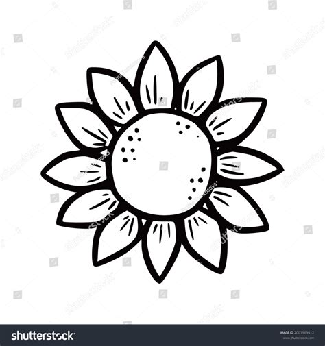 Sunflower Drawing Outline Simple First, outline the stem with a light