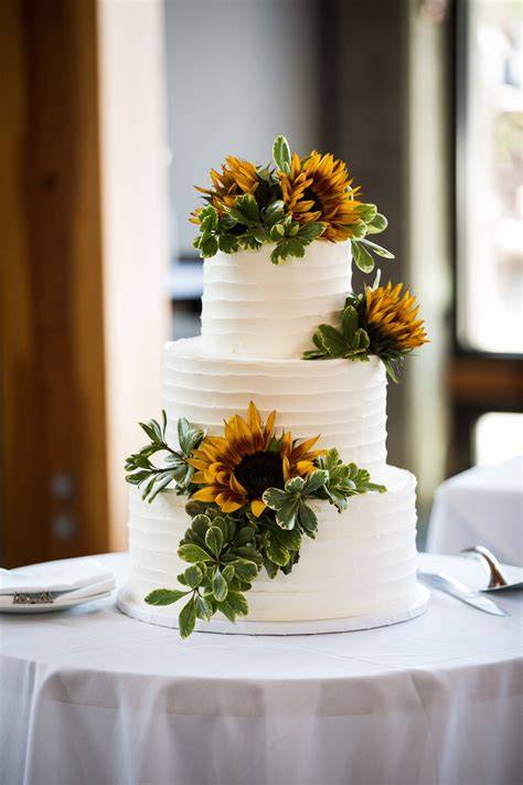 Photo of a sunflower wedding cake Patty's Cakes and Desserts
