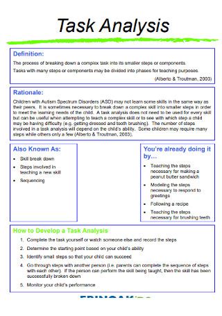 simple task analysis examples