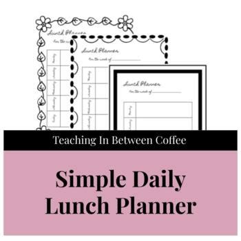 Simple Teacher Lunch Printable