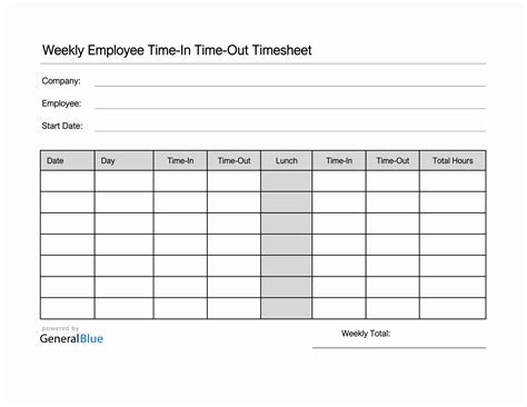 Weekly Timesheet Templates