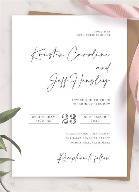 Simple Wedding Invitations Text