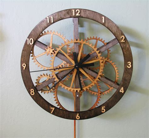 Wooden Gear Clock Plans from Hawaii by Clayton Boyer Horloge