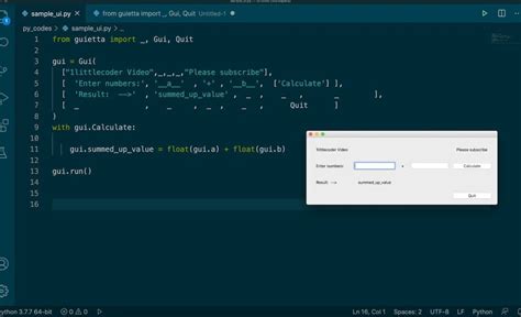 simplest python gui framework
