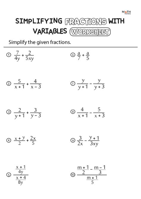 simplifying algebraic fractions worksheet hard