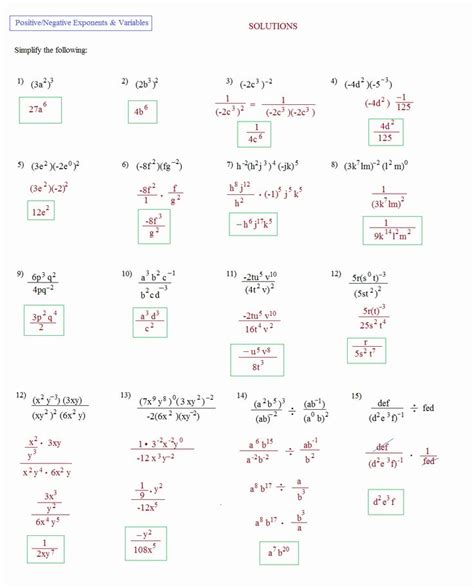 simplifying exponential expressions worksheet multiple choice
