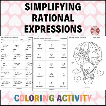 Simplifying Rational Expressions Coloring Page