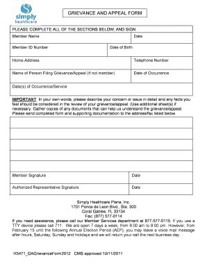simply appeal form for providers