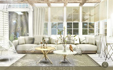 Sims 4 Cozy Blue Living Room (Download + CC Creators Links) Dinha
