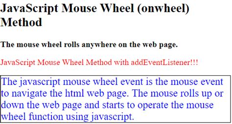 Simulate Mouse Wheel Event Javascript
