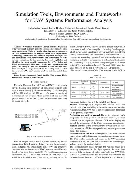 Simulation Tools Environments And Frameworks For Uav Systems Performance Analysis