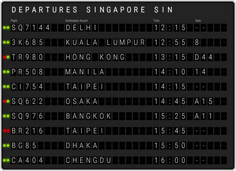 sin airport departures
