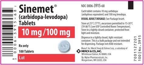 sinemet medication for parkinson's