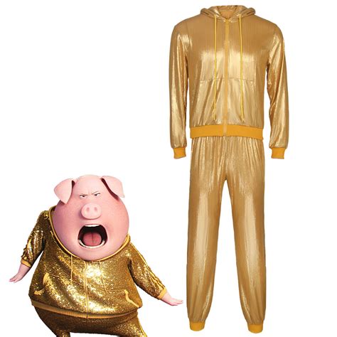 Sing 2 Gunter Gold Sweatsuit Cosplay Costume Hallowcos