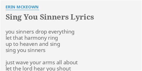 sing you sinners lyrics