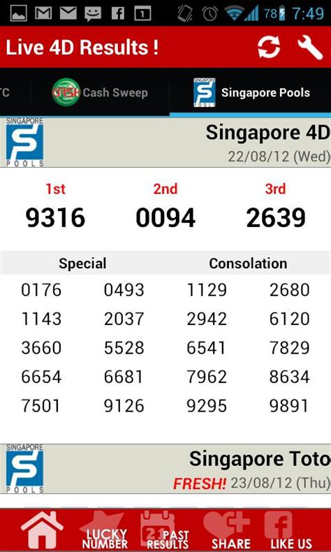 singapore 4d result checker