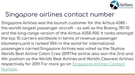 singapore airlines contact numbers