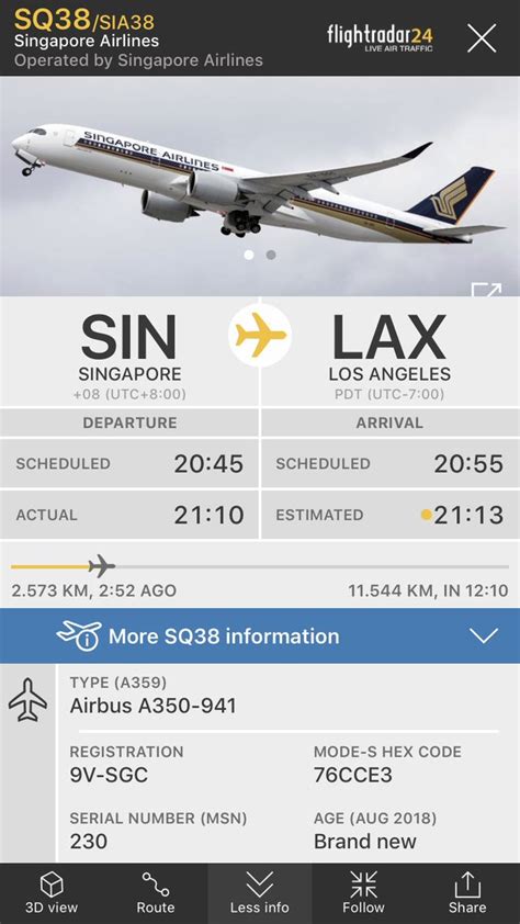 singapore airlines flight status live