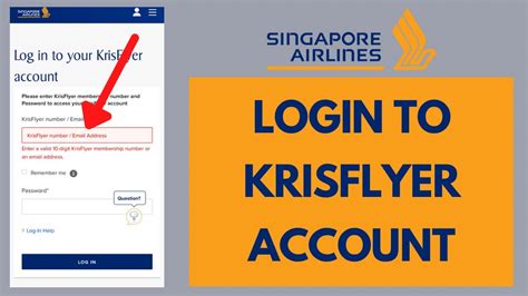 singapore airlines login krisflyer