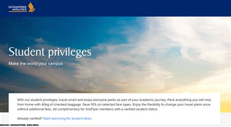 singapore airlines student login