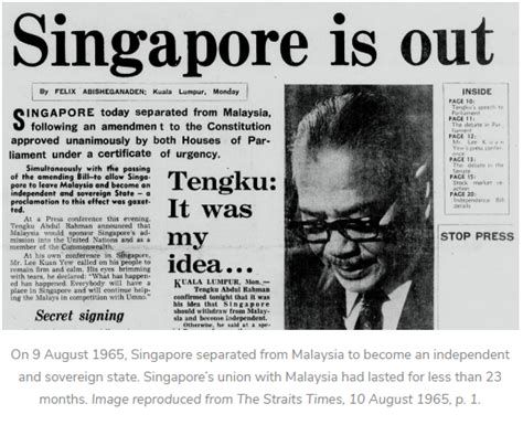 singapore leaves malaysia independence