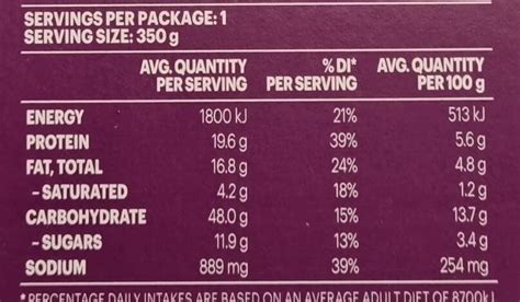 singapore noodles nutrition facts