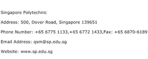 singapore polytechnic contact number