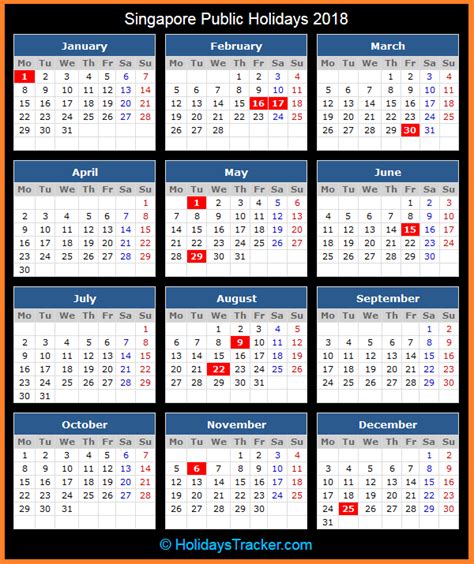 singapore public holidays 2018