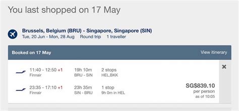 singapore to belgium flight