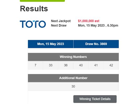 singapore toto results latest