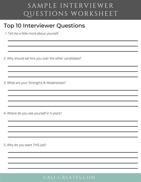 Singer Interview Questions Printable