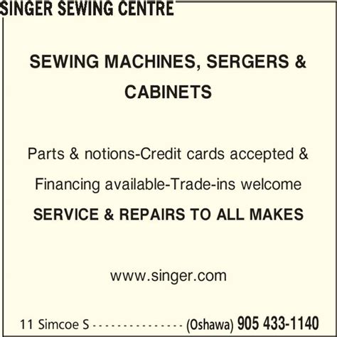 Singer Sewing Machine Store Oshawa