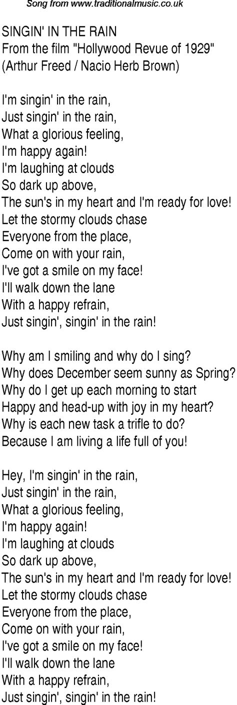 singing in the rain script musical
